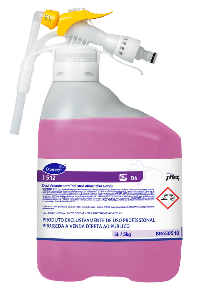 J 512 D4 5L - DESINFETANTE PARA INDÚSTRIA ALIMENTÍCIA E AFINS
